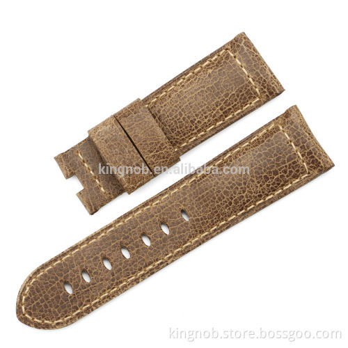 watchband wholesale handmade watch strap genuine Leather watch band vintage 24mm watchband for Panerai